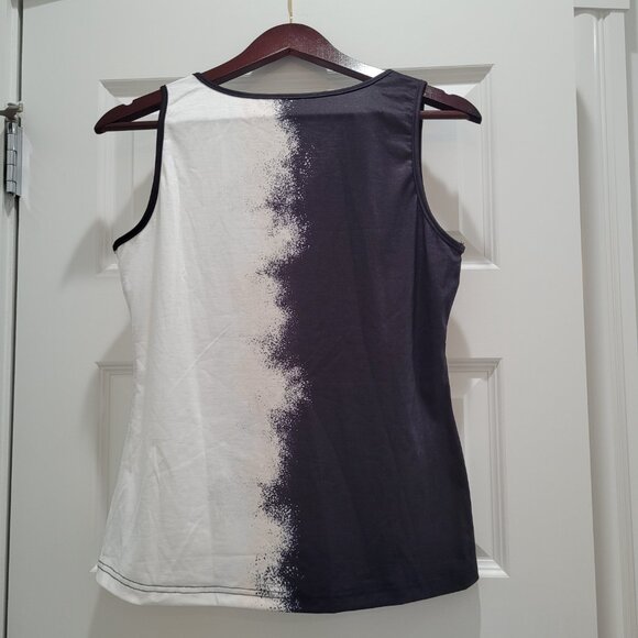 Edgy Sleeveless Top: Dancing Skeletons. Black and White. M. - Picture 8 of 8